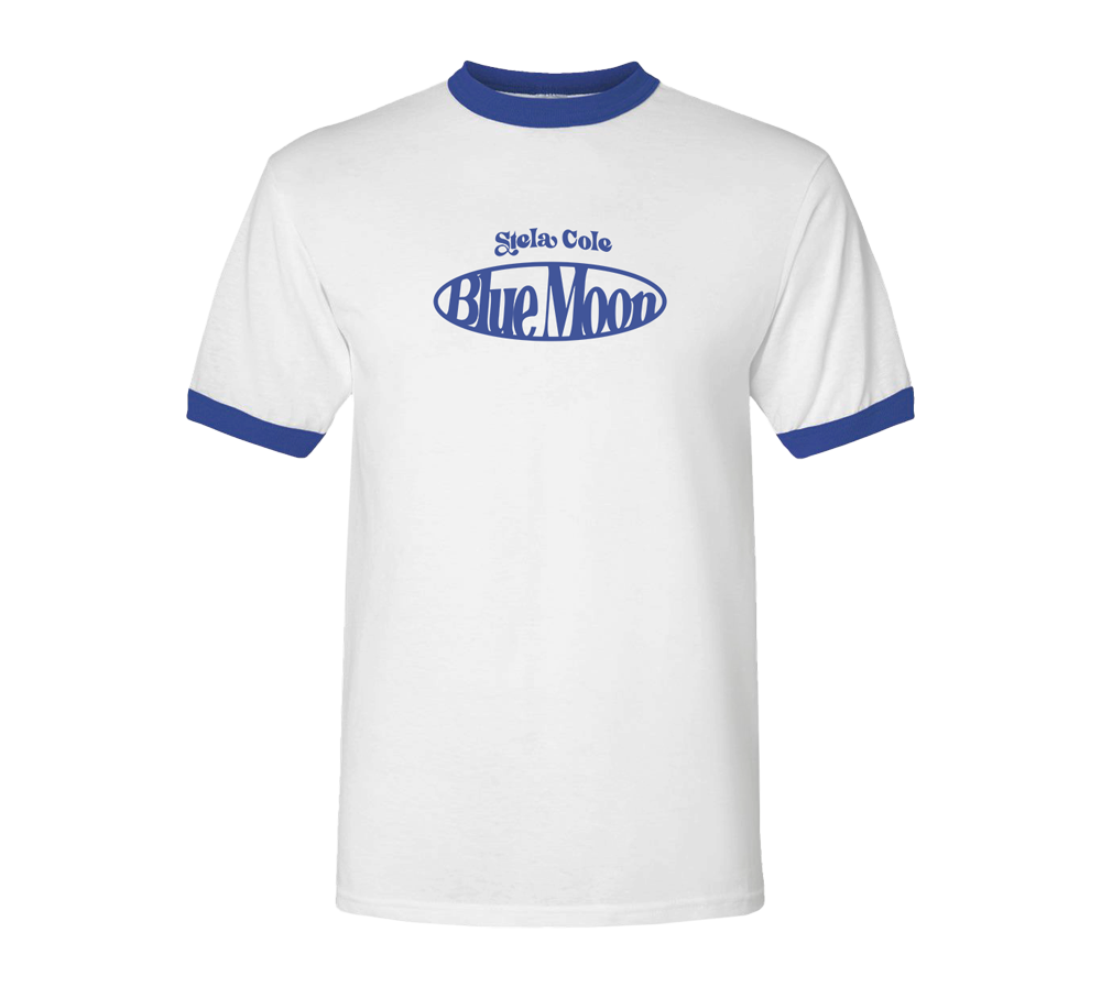 Blue Moon Ringer Tee (Blue/White)