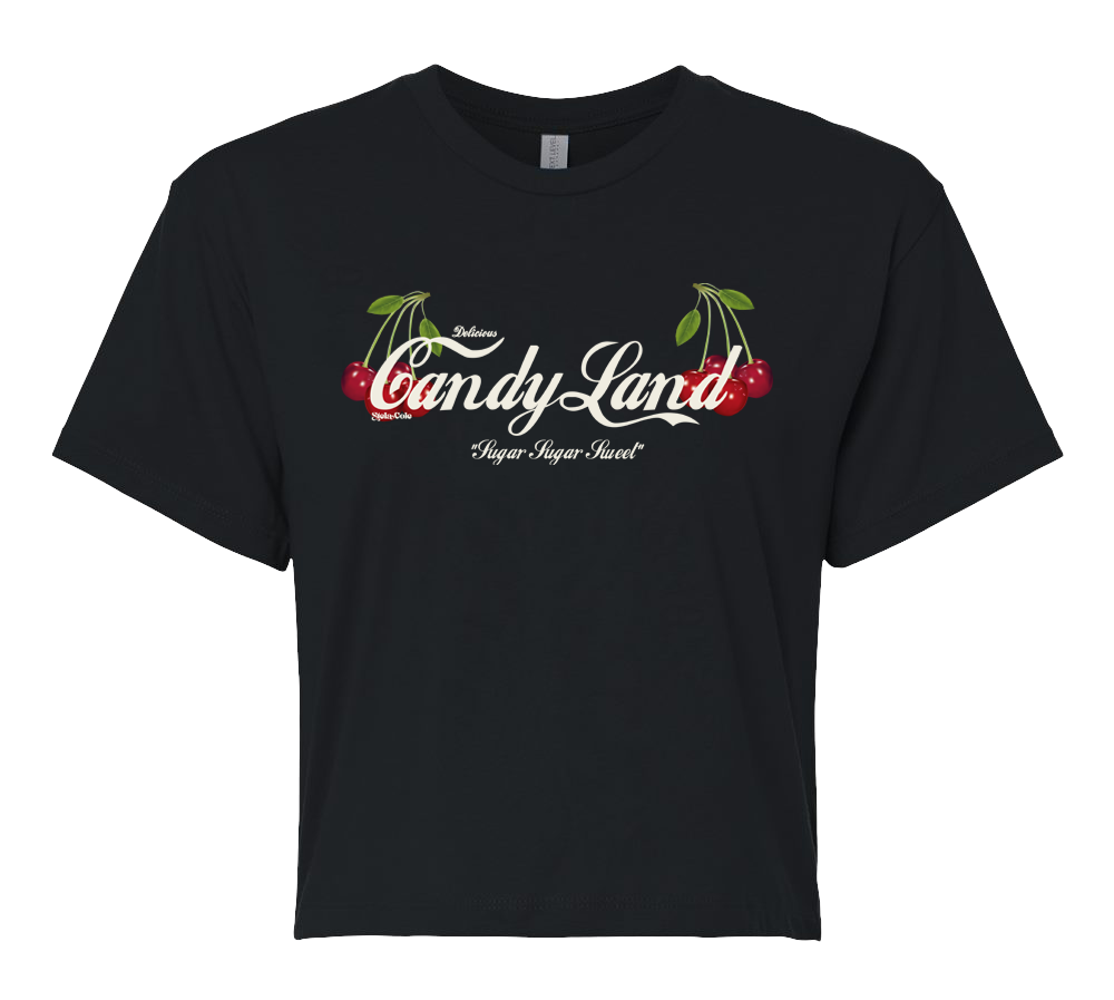 Candy Land Crop Tee (Black)